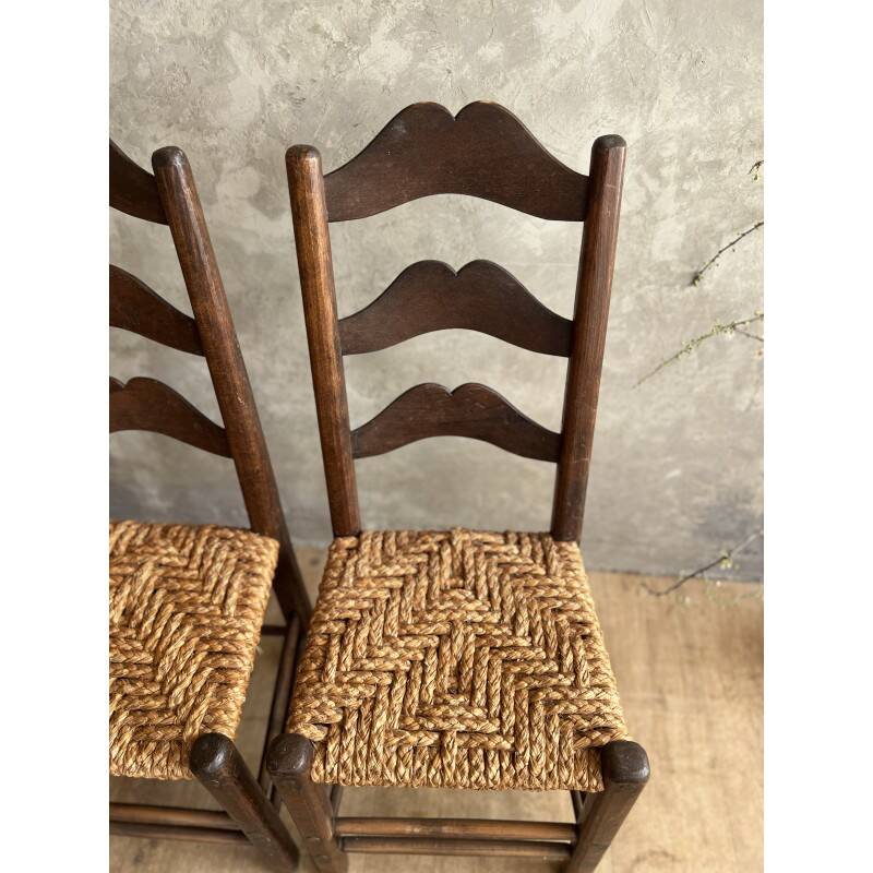 Pair of straw chairs