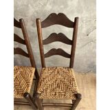 Pair of straw chairs