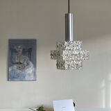 Diamond point plexiglass suspension light and aluminium