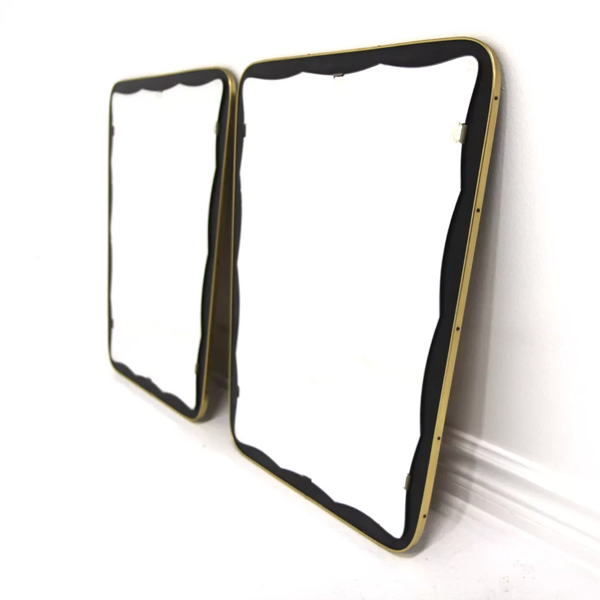 Set de 2 miroirs scandinave en métal, suède 1960