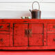 Chinese antique low cabinet 4 drawers + 2 doors