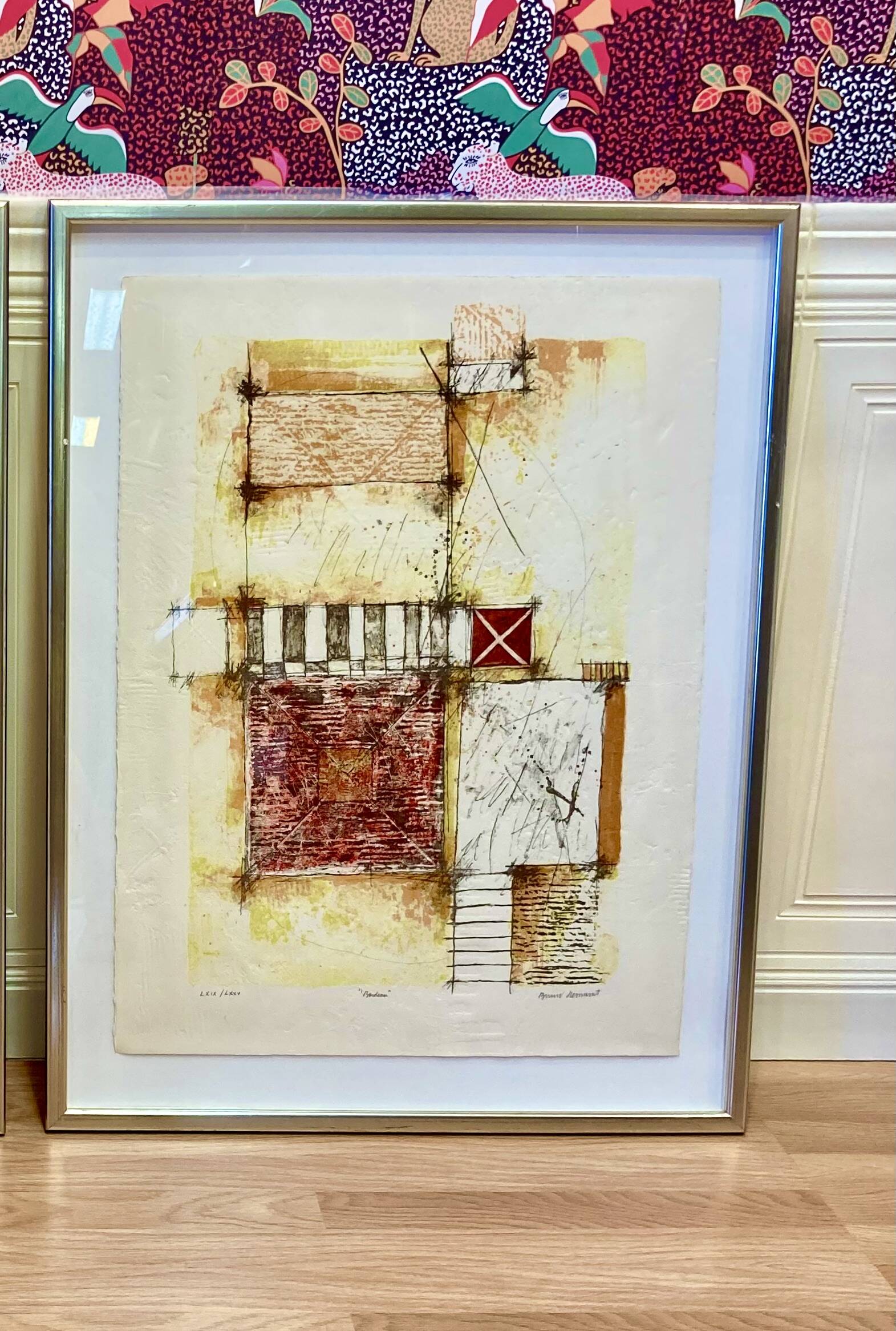 Etching signed "bernard remusat".
