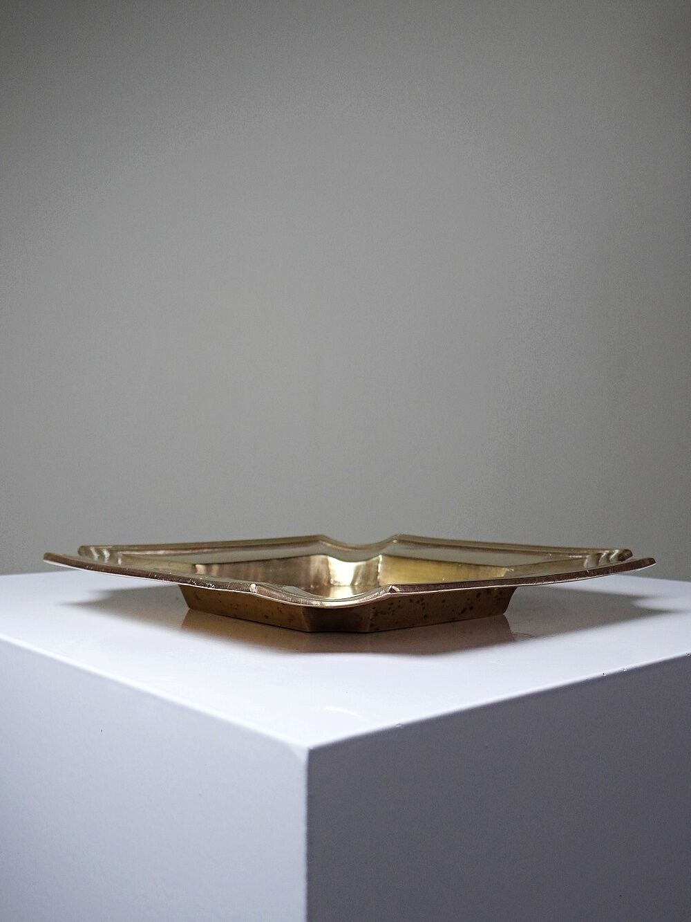 Art Deco brass catchall or ashtray, geometric, 1930s-1940s
