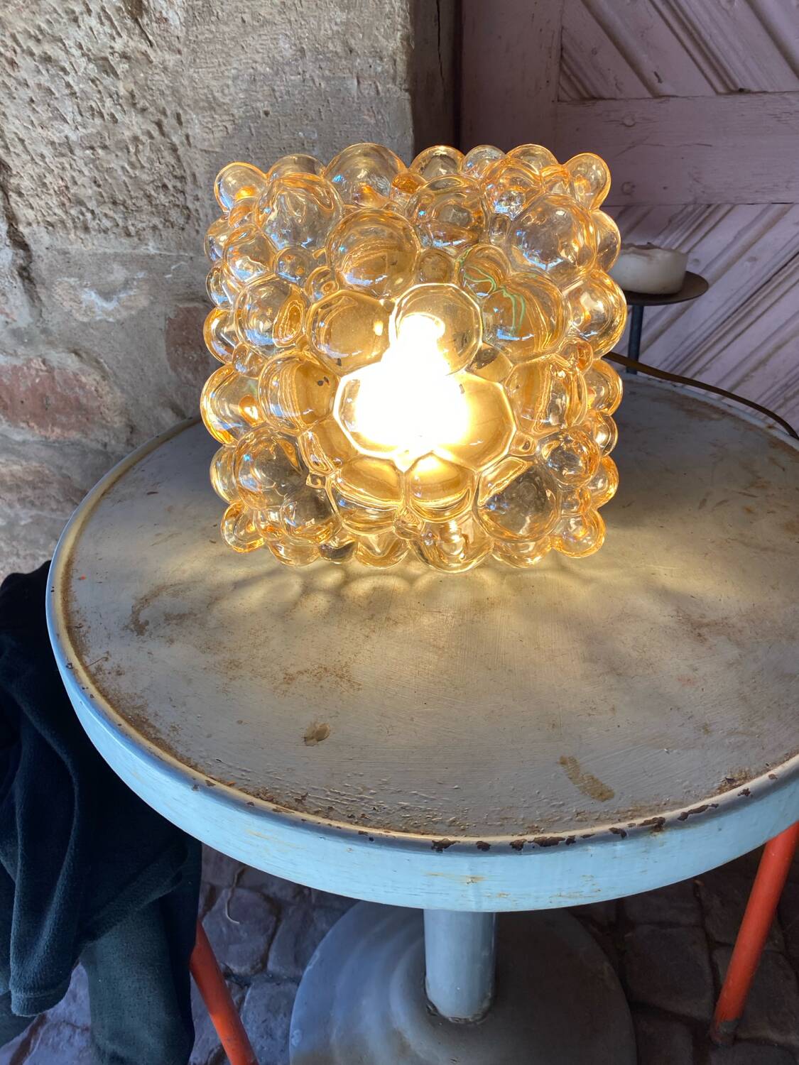 Smoked glass bubble wall light by Helena Tynell circa 1970