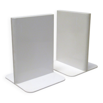 Pair of white bookends from the 1970s.