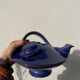 Organic teapot in blue ceramic