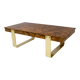 Mid-Century Modern Italian Briar Walnut and Brass Coffee Table, 1970s