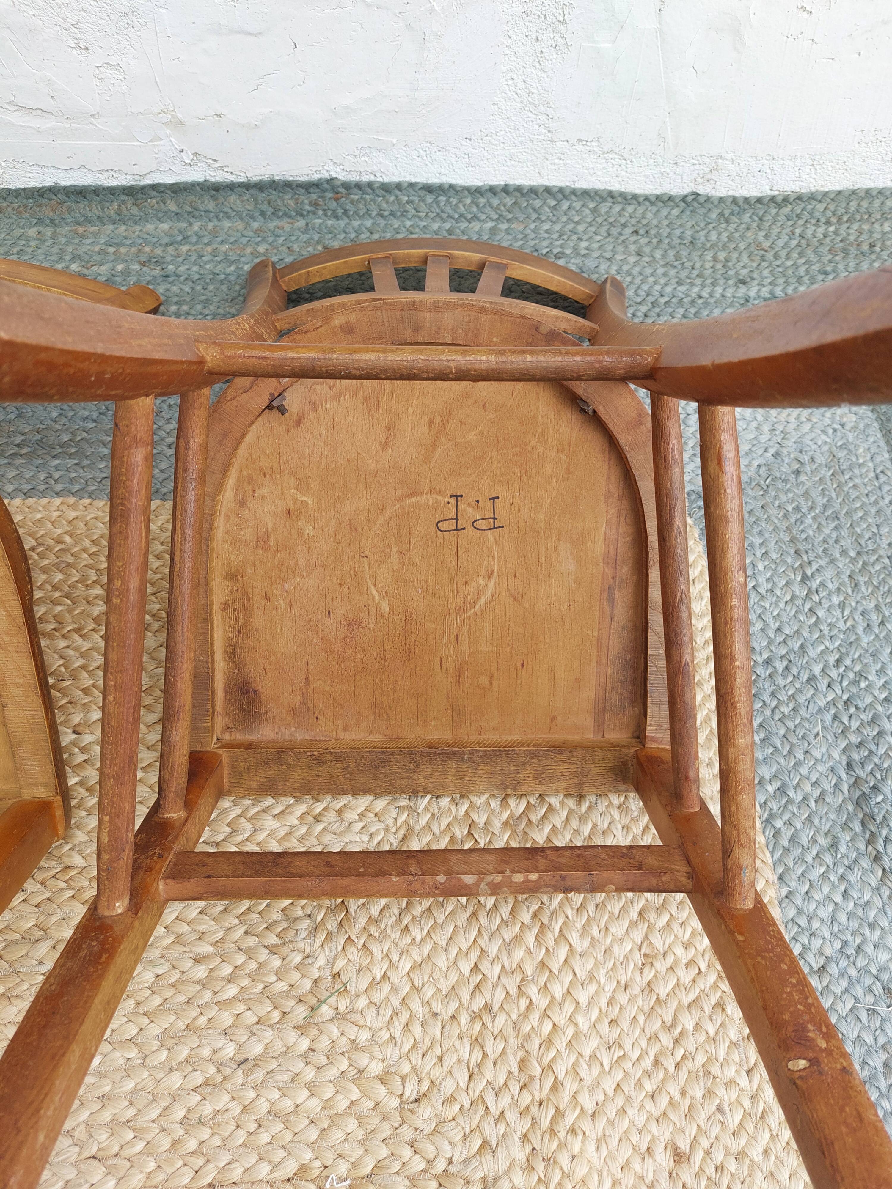 3 wooden bistro chairs