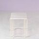 1980s side table beige metal frame with travertine top in the style of Max Sauze
