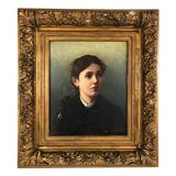 Artheme Denis, portrait of a young woman. Oil on canvas signed and dated 1885