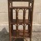 Petite étagère vintage en bois et rotin