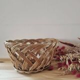 Oval woven rattan basket