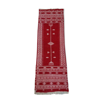 Tapis Kilim couloir rouge et blanc 193x63cm