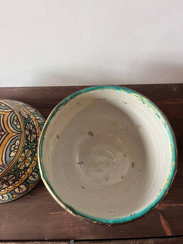 Jarre à beurre Jobbana Maroc - faïence original de Fès