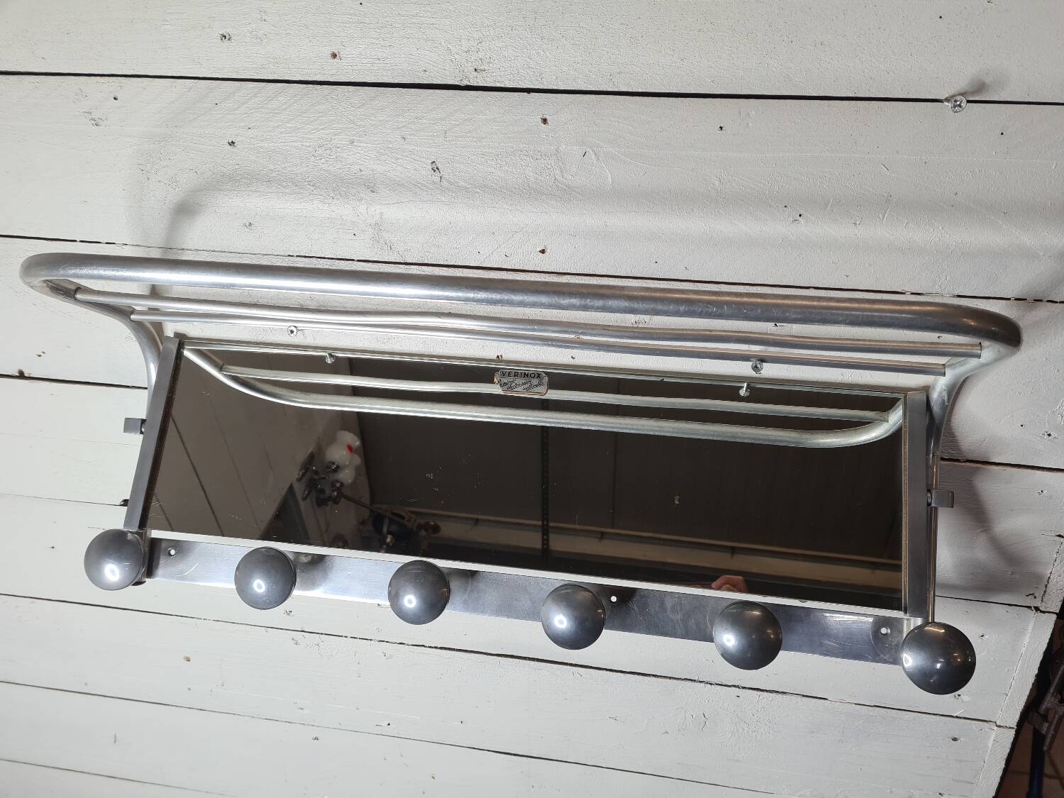 Coat rack with aluminum hat rack