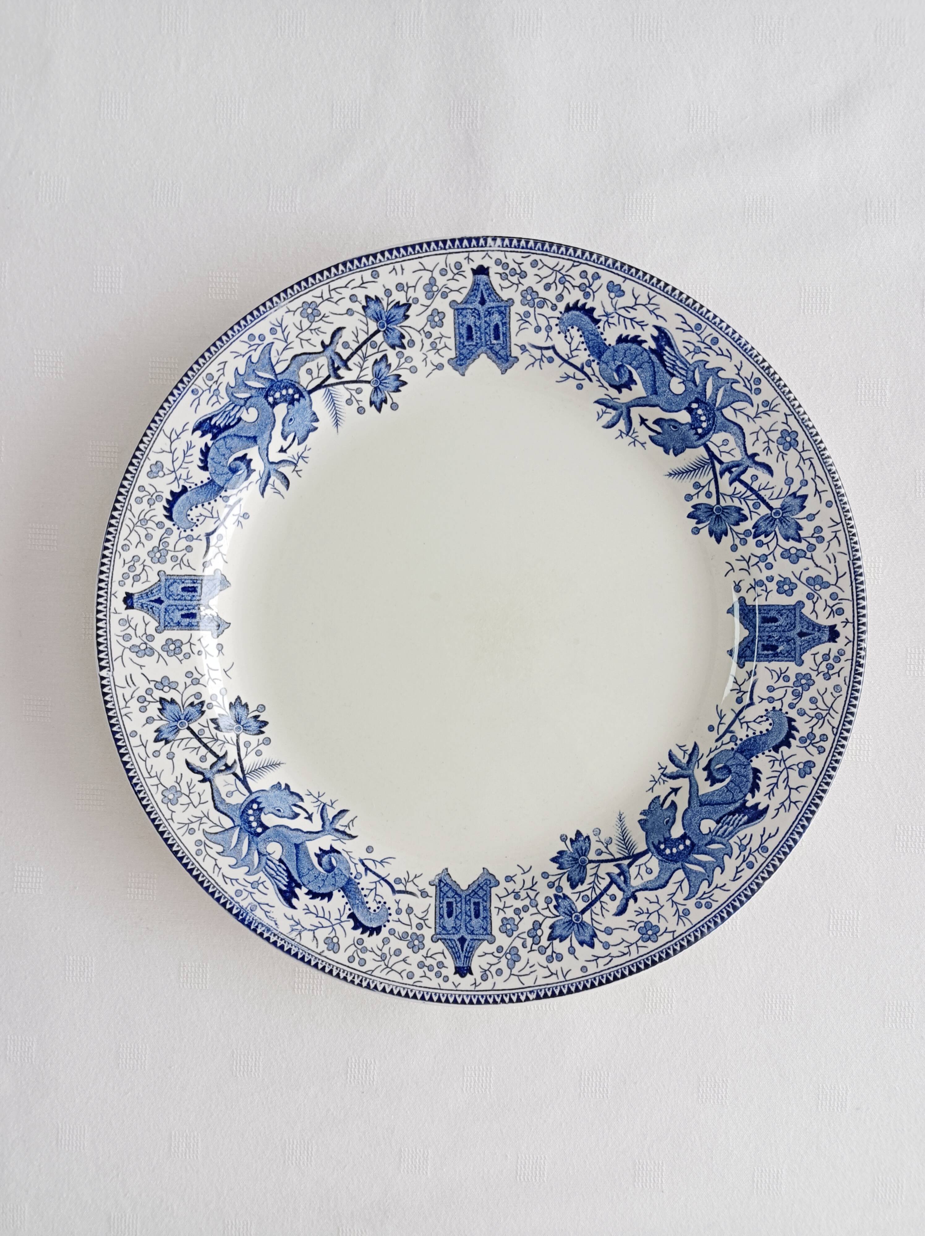 Round dish La Louvière Dragon