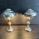 Pair of Art Deco ELAU mushroom lamps with adjustable nickel-plated metal.