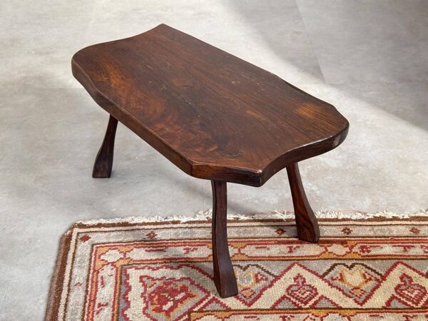 Table d'appoint en tronc d'arbre vintage foncé