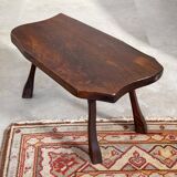 Dark vintage tree trunk side table