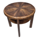 Restored Art Deco Walnut Burl Two-Tier Sunburst Table 1930s
