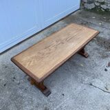Rustic oak farmhouse coffee table, monastery style, 1950s