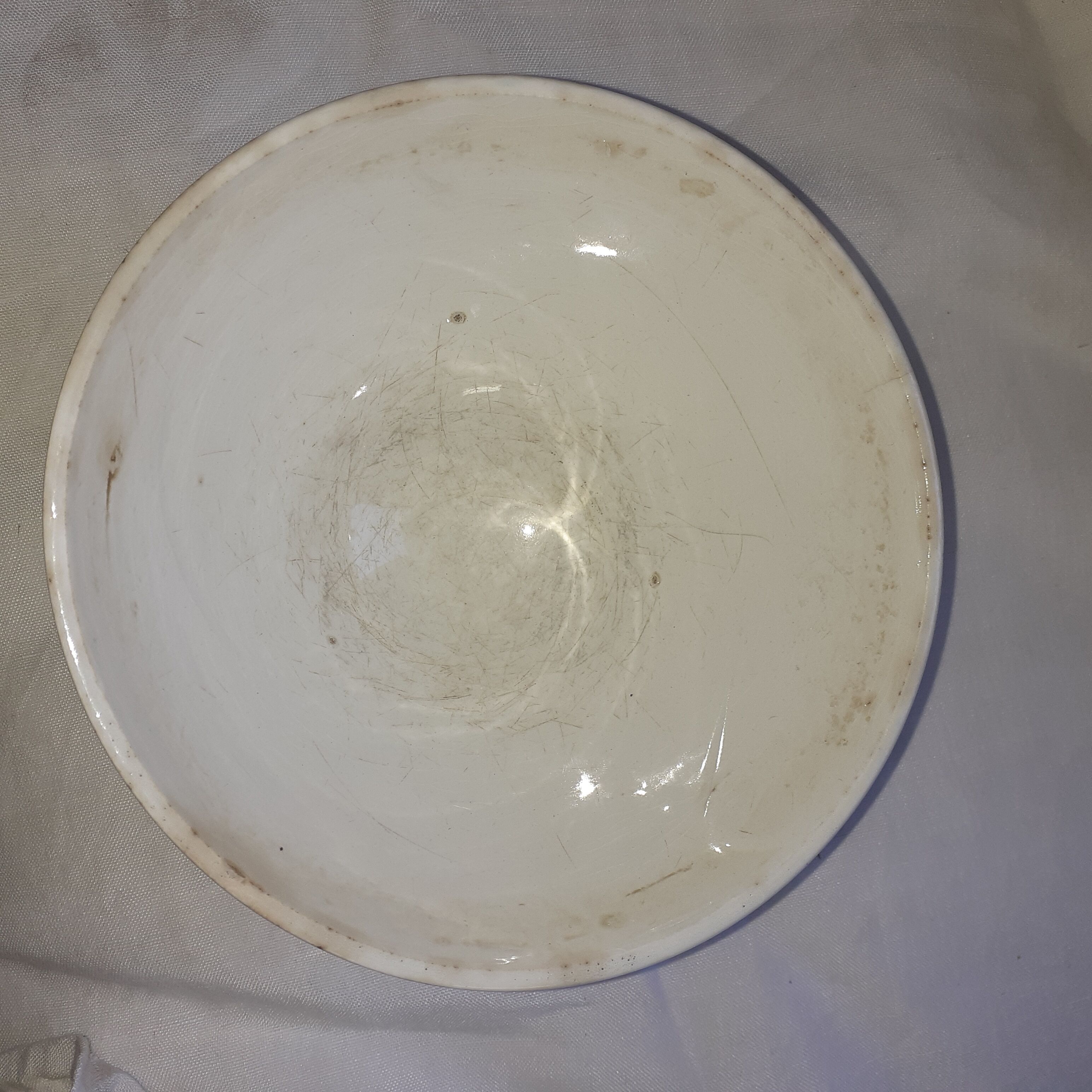 Ancient pink decor faience bowl