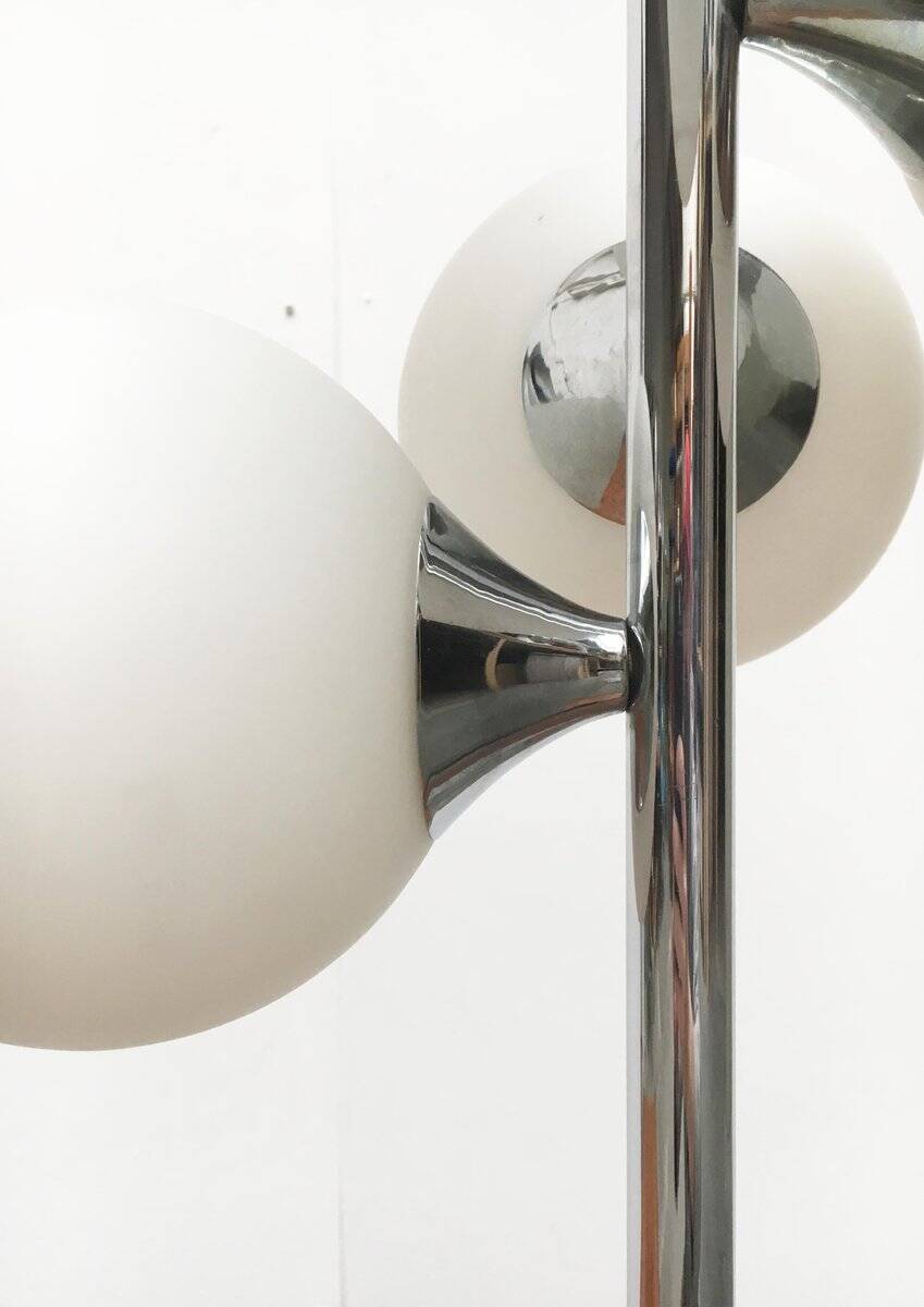 Vintage space table lamp, glass and metal, 1970s