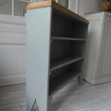 Vintage bookcase green of gray wooden top