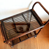 Rattan and smoked glass rolling service