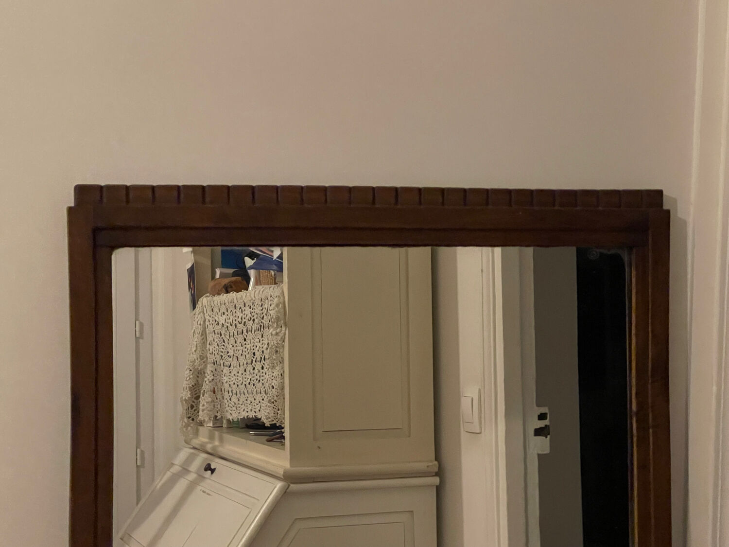 Antique fireplace mirror