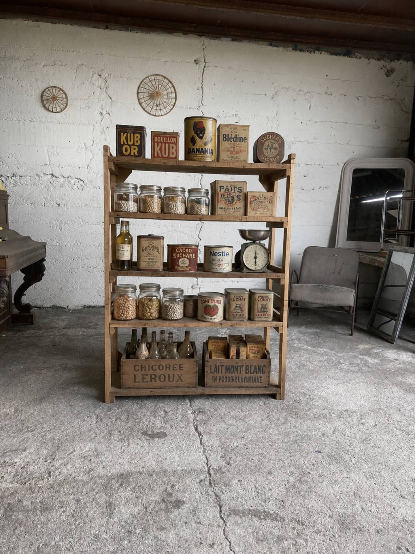Raw poplar wood shelf