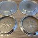 Lot Pair of Silver Metal Bottle & Glass Coasters with Hallmarks