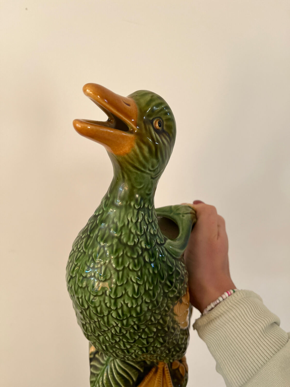Vintage duck-shaped zoomorphic jug