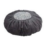 Coussin à fronces gris
