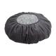 Grey ruffled cushion