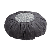 Grey ruffled cushion
