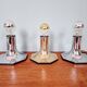 Pair of wall sconces/spotlights in chrome metal, Motoko Ishii