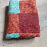 Plaid patchwork hand-knitted