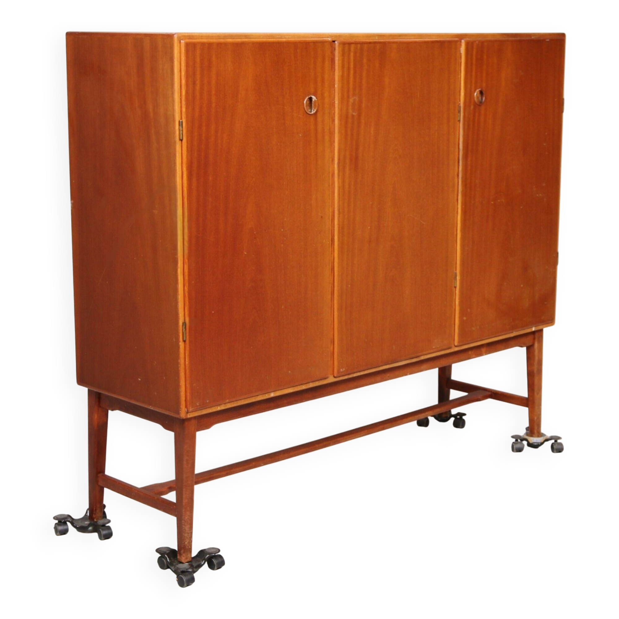 Buffet vintage en acajou avec rangements et tiroirs – Suède, années 1960