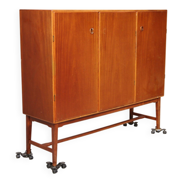 Buffet vintage en acajou avec rangements et tiroirs – Suède, années 1960
