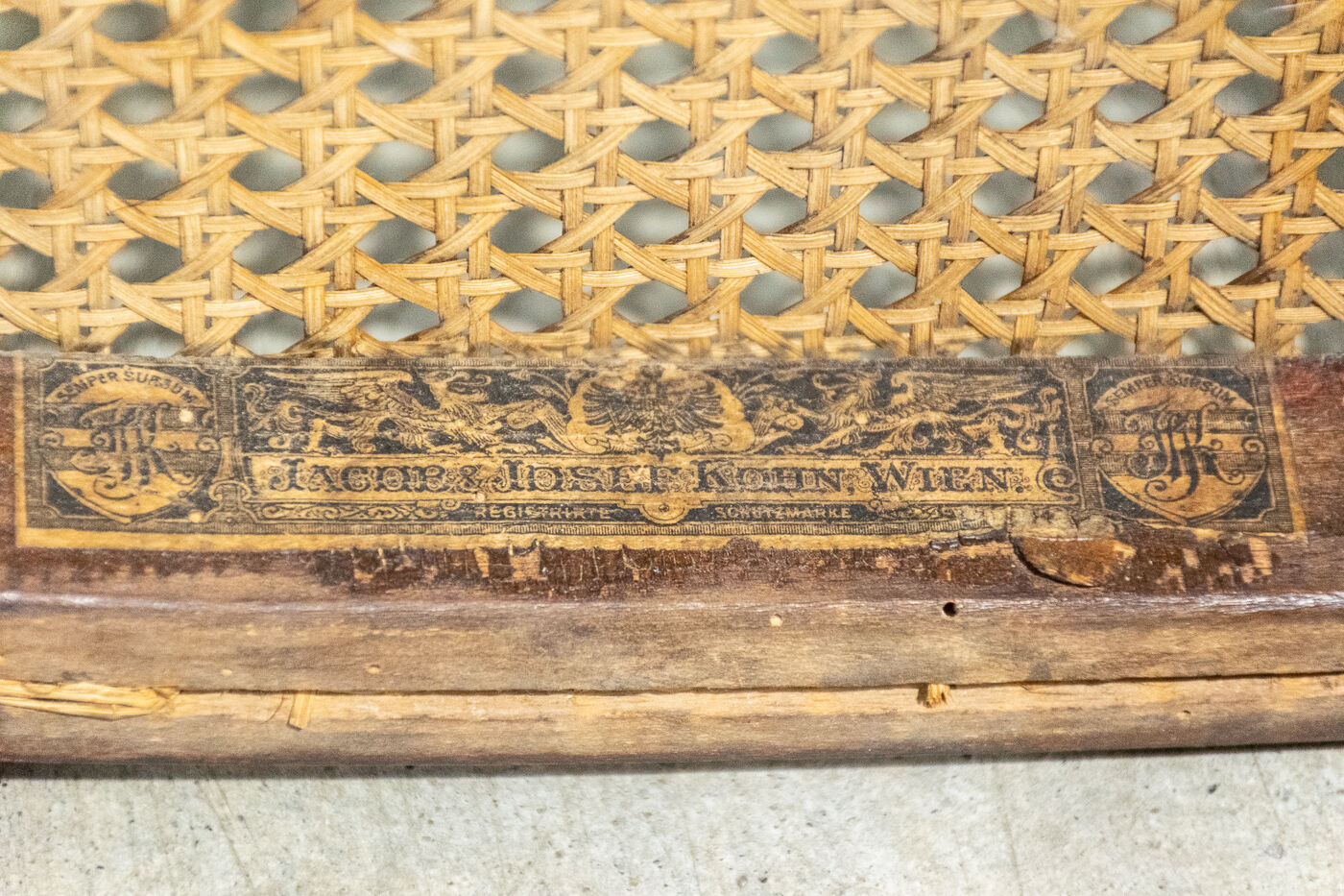 Ensemble d’un banc et trois chaises Jacob Josef Rohn Wien 1930