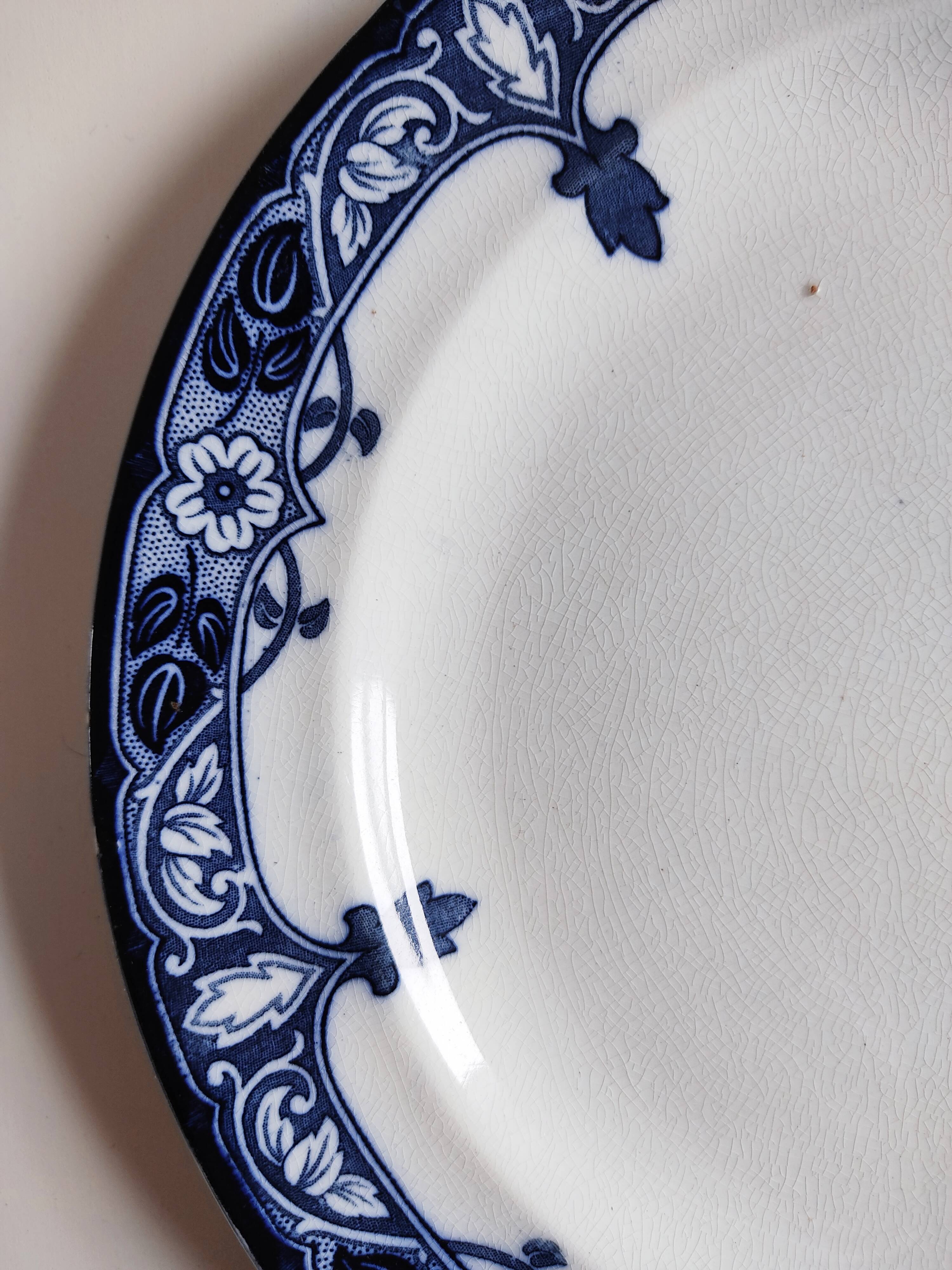Paire d'assiettes anglaises décor bleu