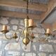 Vintage Dutch brass chandelier 5 branches