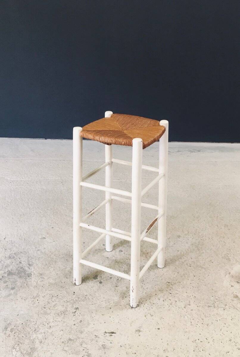 Rustic Handcrafted High Stools, France, 1940s, Set of 5