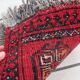 Tapis vintage fait main Ersari – 24 x 30 cm – Rouge éclatant - 1C968