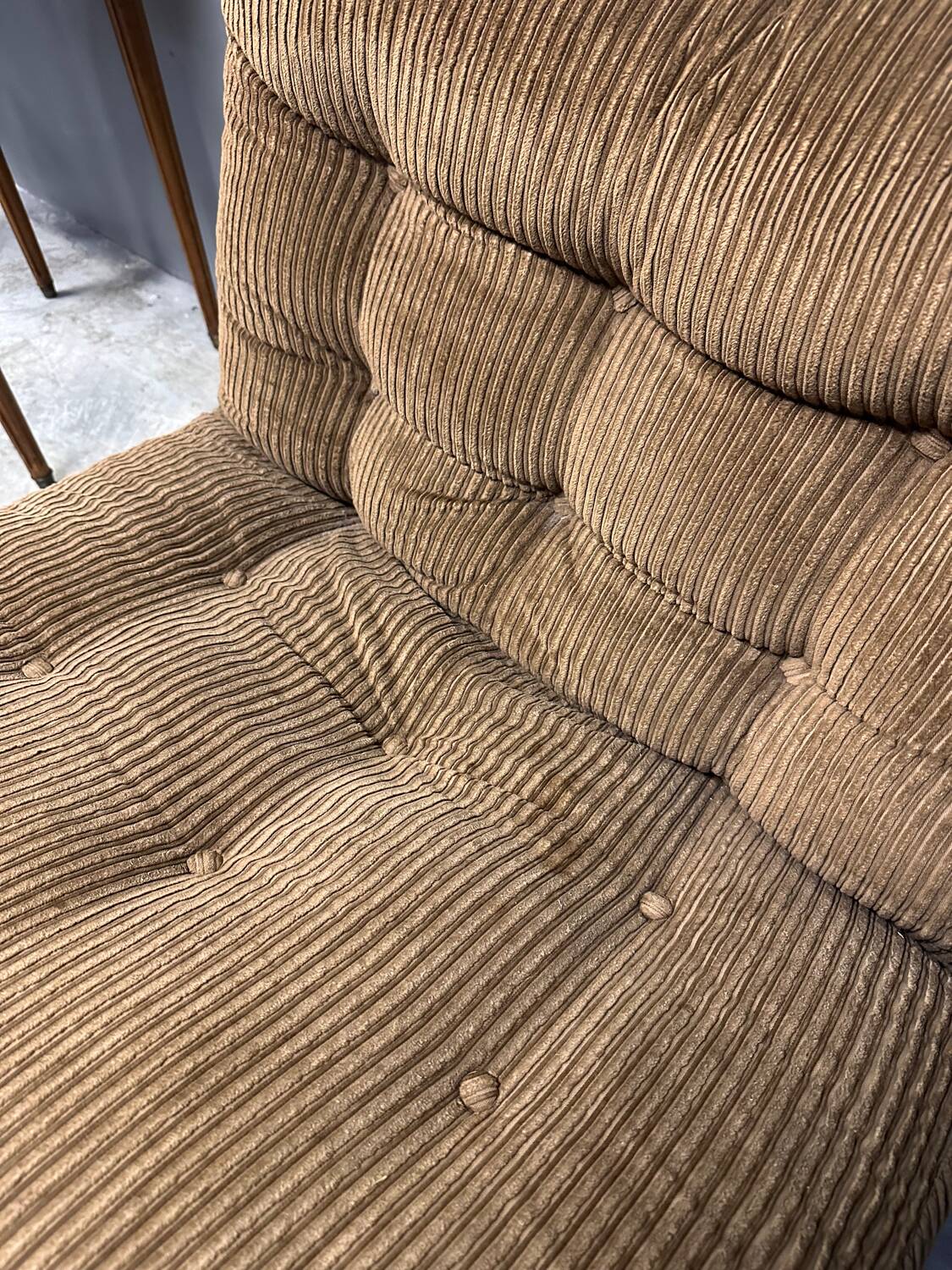 Vintage brown corduroy armchair from the 70s