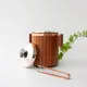 Vintage Danish Wood Ice Bucket with Copper Details, 1960's