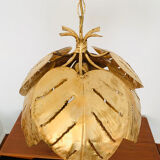 Gilded Italian Hollywood Regency palm leaf chandelier by Hans Kögl