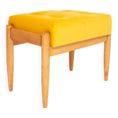 Vintage mustard yellow stool mid-century, Edmund Homa, 1960s