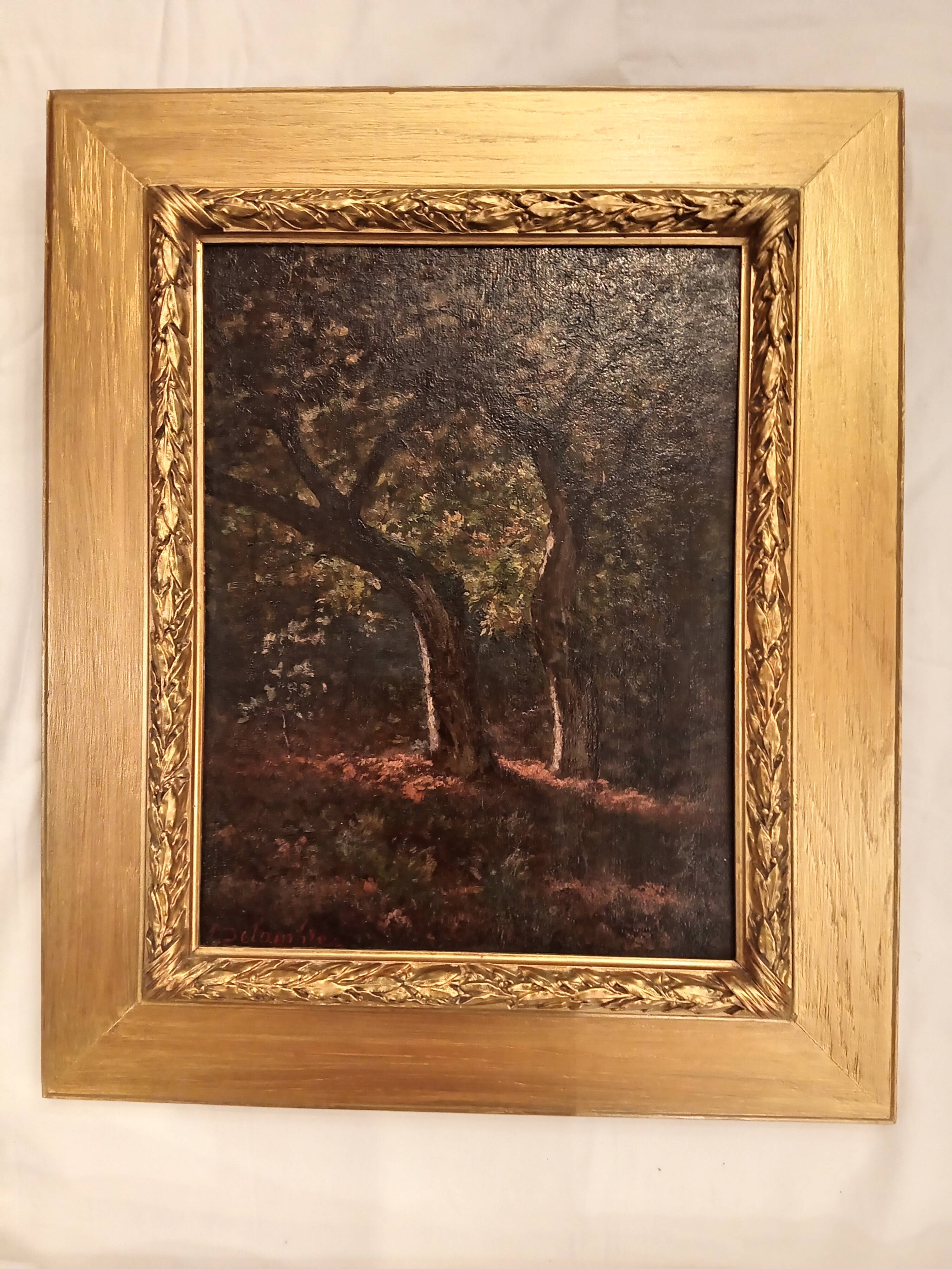 19th century chiaroscuro clearing painting by Pierre Delambre